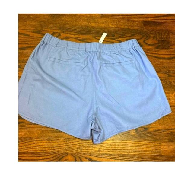 Madewell Shorts Plus Pull-On Size 1X Cotton Viscose Blue 4.5" Inseam Stretch NWT - Picture 3 of 7
